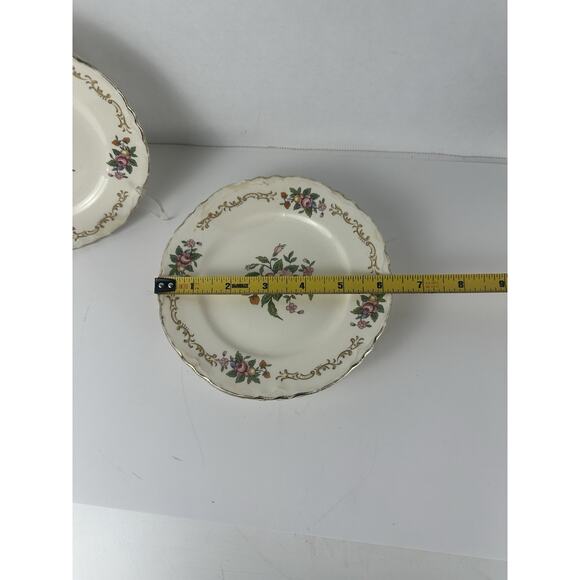 Fruit And Roses (R1294) by Homer Laughlin 6” Salad Or Dessert Plates 1950 Set 5 - Picture 3 of 3